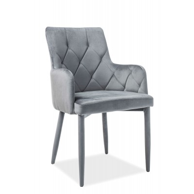 Стул SIGNAL RICARDO Velvet Bluvel 14 серый/серый